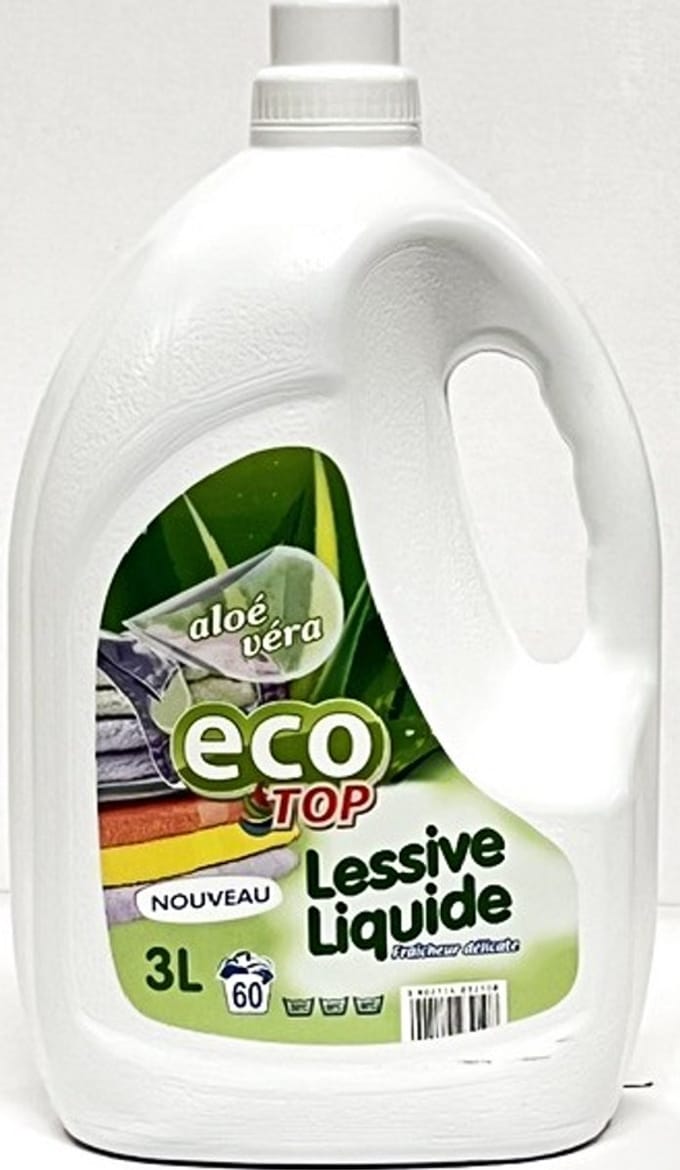 Eco Top vloeibaar wasmiddel Aloé Véra 3L Wit & Gekleurd
