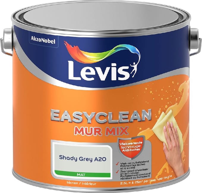 Levis - Easyclean Mur Mat Mix - Shady Grey A20 - Mengverf - 2,5 L