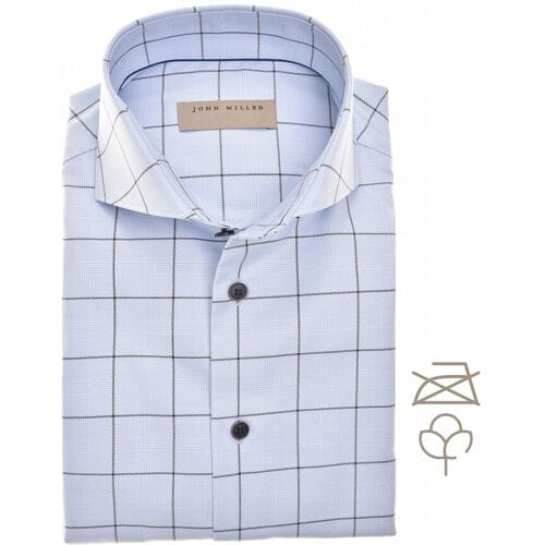 John Miller Overhemd Non-Iron Supreme Check Licht Blauw / male