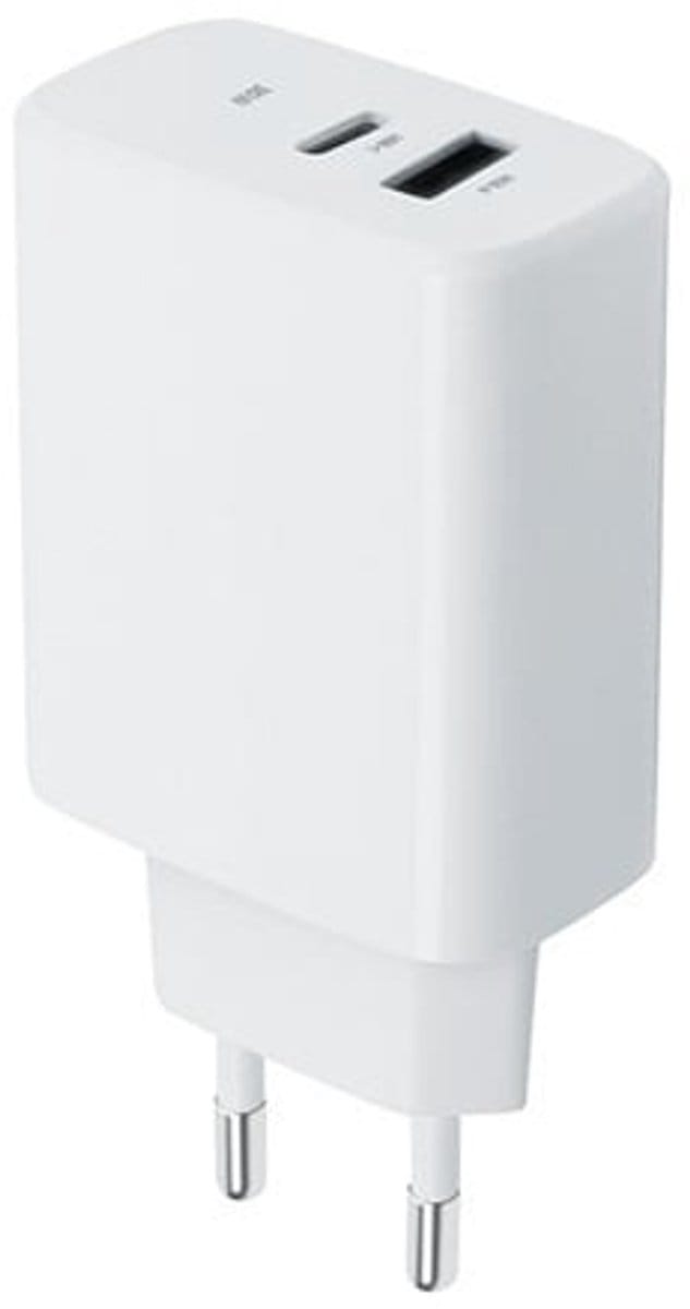 OneOne 30W super snellader met 2 poorten. Witte oplader met USB C en USB A. PD en Quick Charge lader adapter past op Redmi 13, Note 10 Pro, Note 11, Note 12, Note 12 Pro, Note 13, Note 13 Pro, Note 13 Pro +, Note 14, Note 14s, Xiaomi