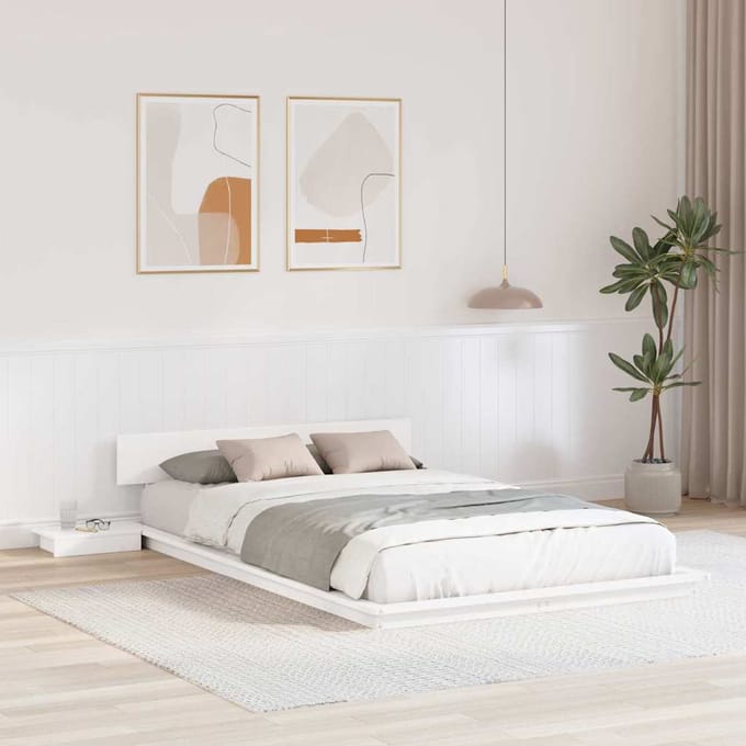 vidaXL - Bedframe - Bruin - 140 - x - 190 - cm - Hout