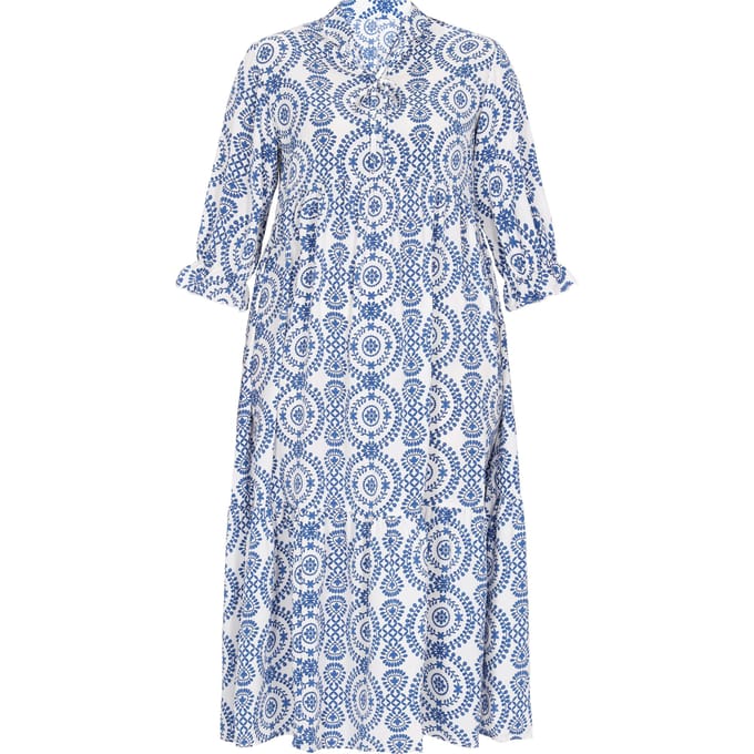 usha Grote maten jurk vrouwen SkyBlue