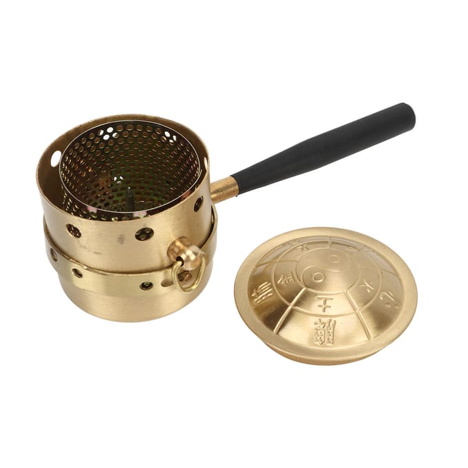 Moxibustion Koperen Kegelbrander Verminder Pijn Moxibustion Doos Set met Geïsoleerde Handgreep voor black