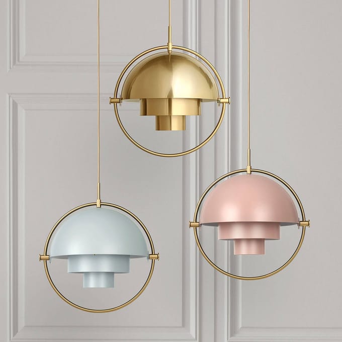 Gubi - Multi-Life hanglamp - rose dust - Ø 36 cm - brass - roze