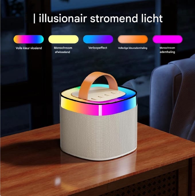 Thuys – Bluetooth Draagbare Karaokemachine – Met 2 Microfoons LED Verlichting – En Bluetooth Karaoke Luidspreker