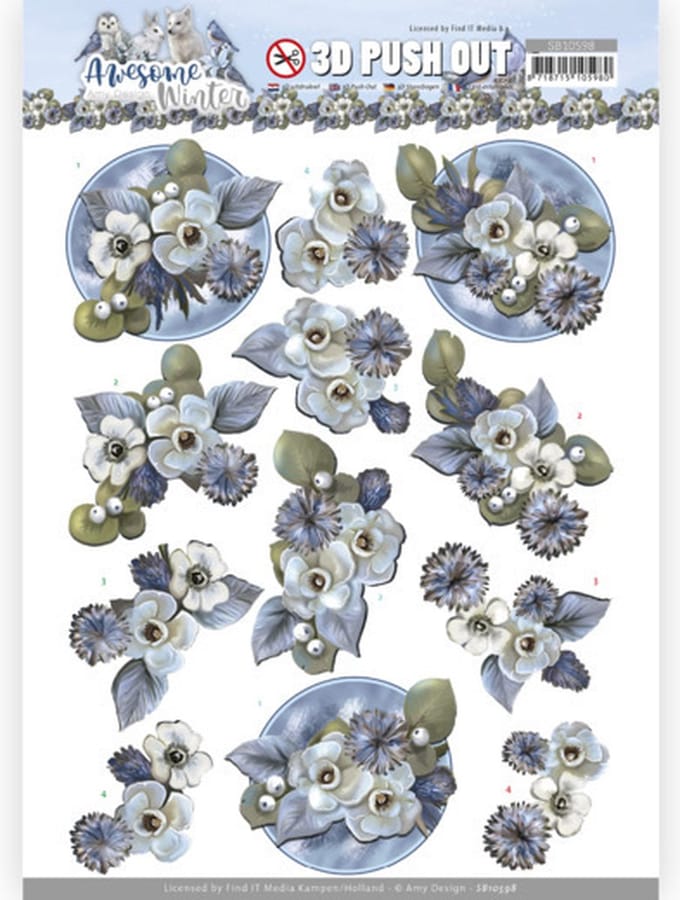 3D Push Out - Amy Design - Awesome Winter - Winter Flowers
