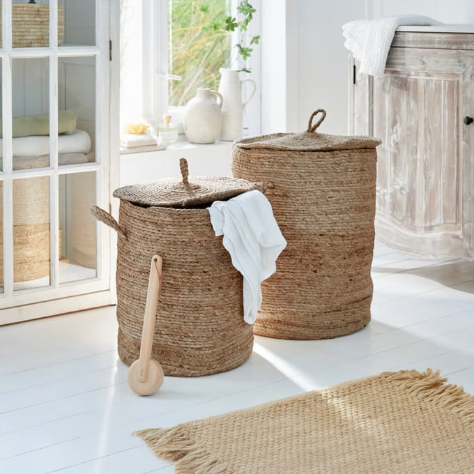 LOBERON Wasmand set van 2 Kory bruin