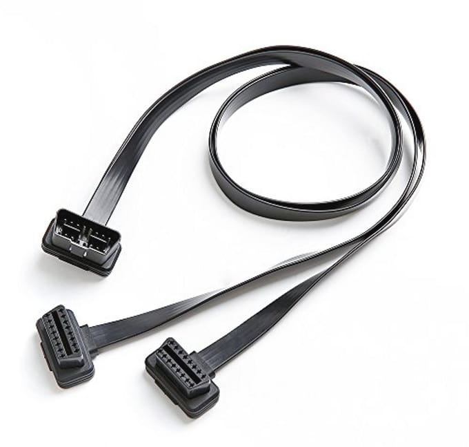 OBD II 16 Pin Splitter en Verlengkabel Adapter 1 Male 2 Female 30CM