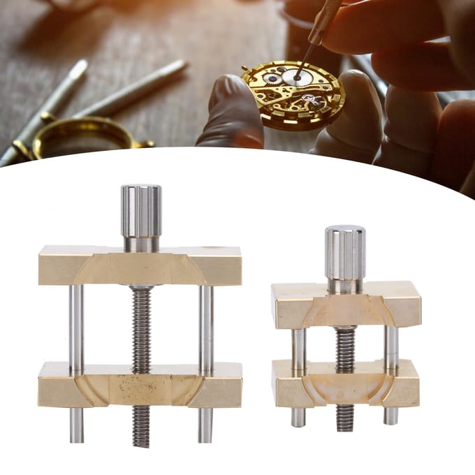 Horloge Uurwerk Houder Vaste Basis Professioneel Koperen Horloge Reparatie Gereedschap Accessoire beige