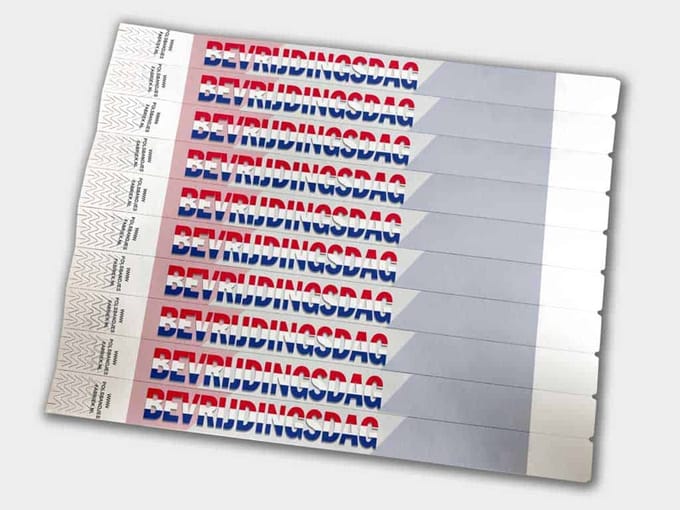 Tyvek Polsbandjes | Bevrijdingsdag Thema | 50 Stuks