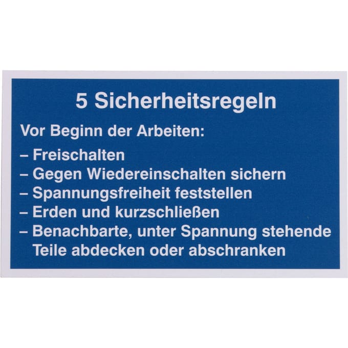 Dehn Teken 5 Veiligheidsregels Duitse Taal Plastic Materiaal - 700057
