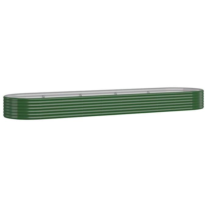 vidaXL - Plantenbak - 396x100x36 - cm - gegalvaniseerd - staal - groen
