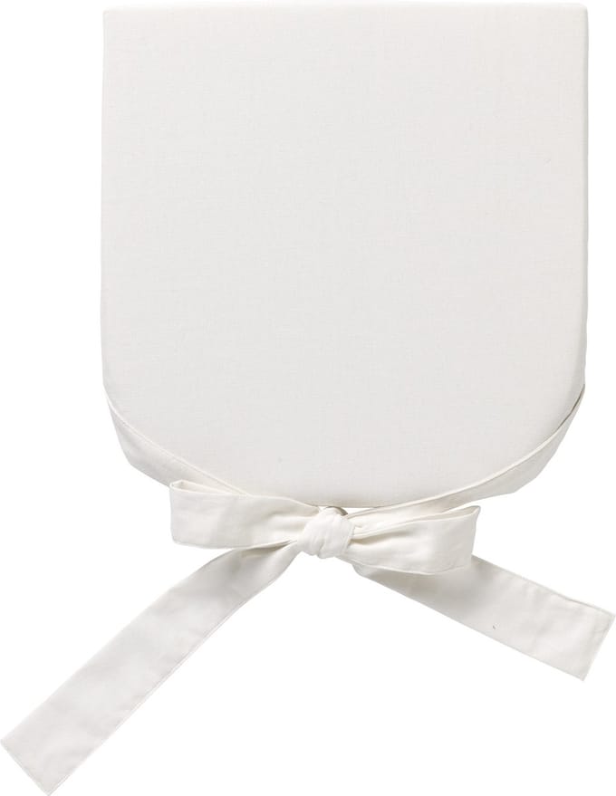 Dutch Decor - JAVA - stoelkussen 40x40 cm - 100% katoen - met lint - Snow White - wit - Zitkussen