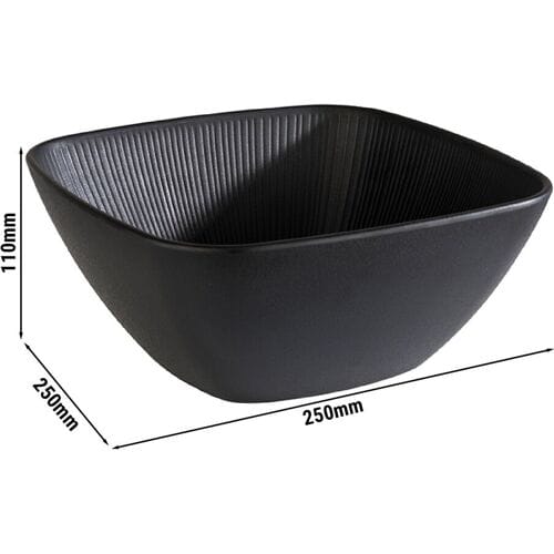 GGM Gastro (6 Stück) Schale - NERO - Melamin - 3,5 Liter - eckig - Schwarz