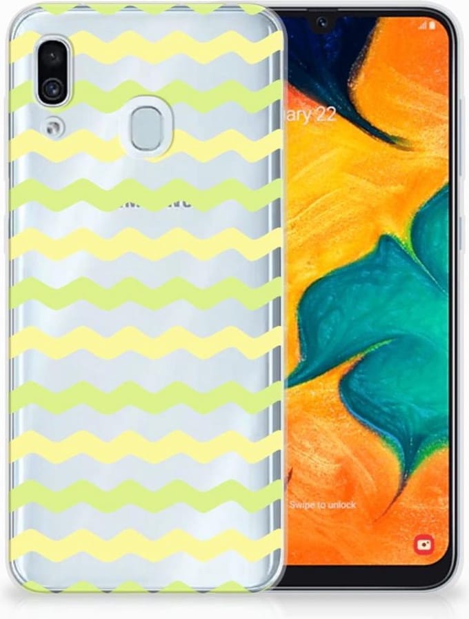 Samsung Galaxy A30 TPU bumper Waves Yellow