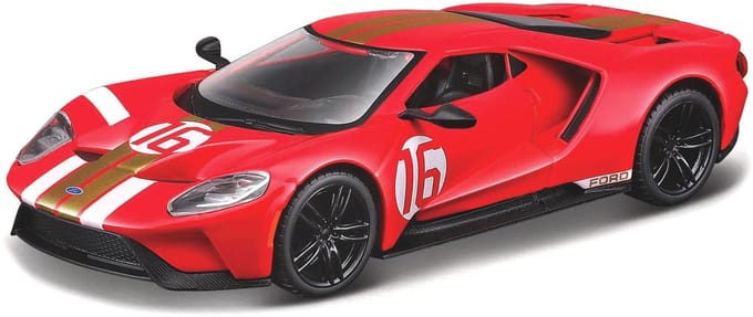 Bburago Ford Gt - Modelauto - Schaal 1:32 - Rood/Wit/Goud