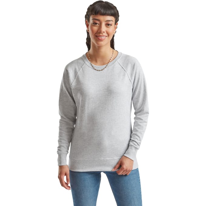 Fruit of the Loom Dames/Dames Lichtgewicht Raglan Sweatshirt (Heide Grijs)