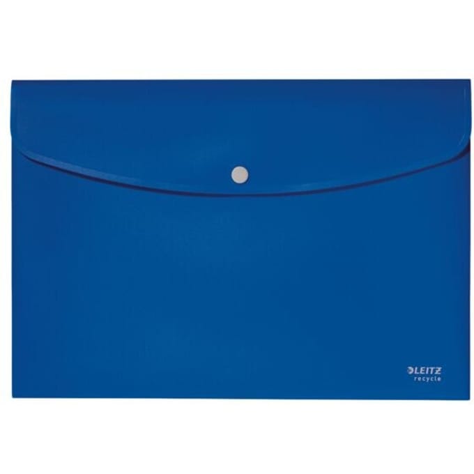 Leitz® verzamelmap Recycle, A4-formaat, drukknoopsluiting, ondoorzichtig, Blauer Engel, gerecycled kunststof, blauw
