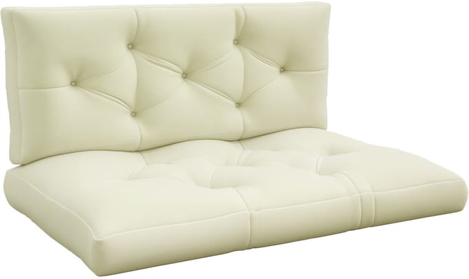 Outsunny Outdoor bankkussen-Polyester-120L x 80B x 12H cm-Crème wit