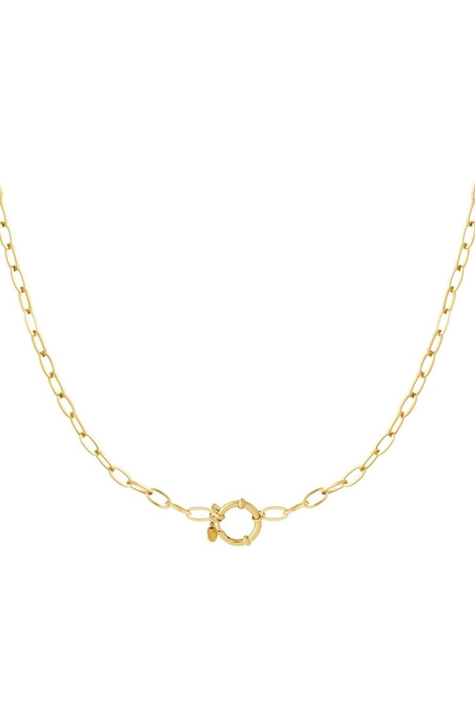 Bijoutheek Collier Q Slot Schakels Dik Goud