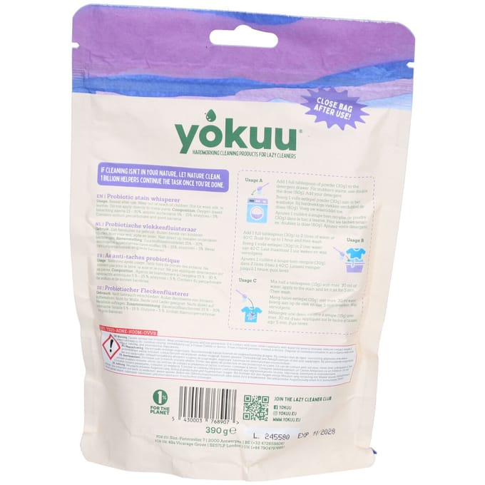 Yokuu 4 in 1 Probiotische Vlekkenfluisteraar voor Gekleurde Was (390 gr)