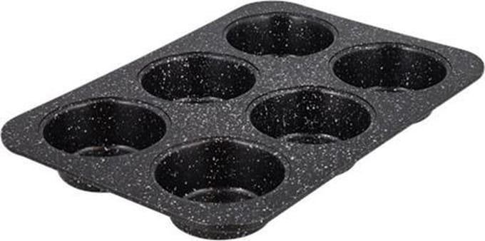 6-Muffin Bakvorm DINA - Zwart - Metaal - 36 x 27 x 3 cm