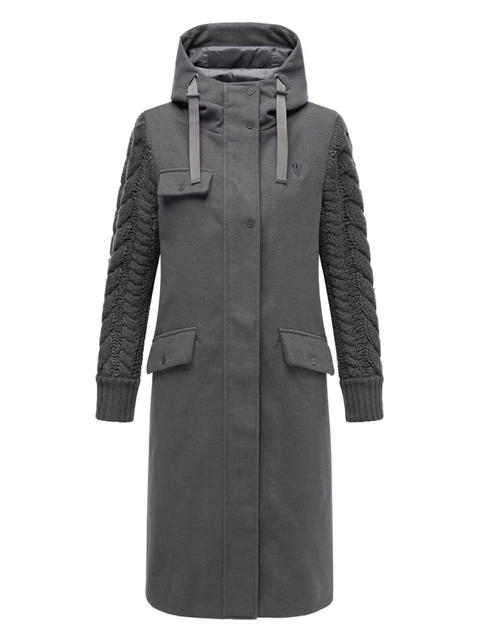Navahoo Knit Babe dames wintermantel met gebreide mouwen
