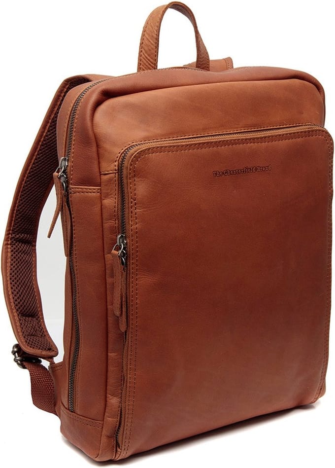 Chesterfield Jasper Waxed Pull Up Laptoprugzak - 15 inch - Cognac