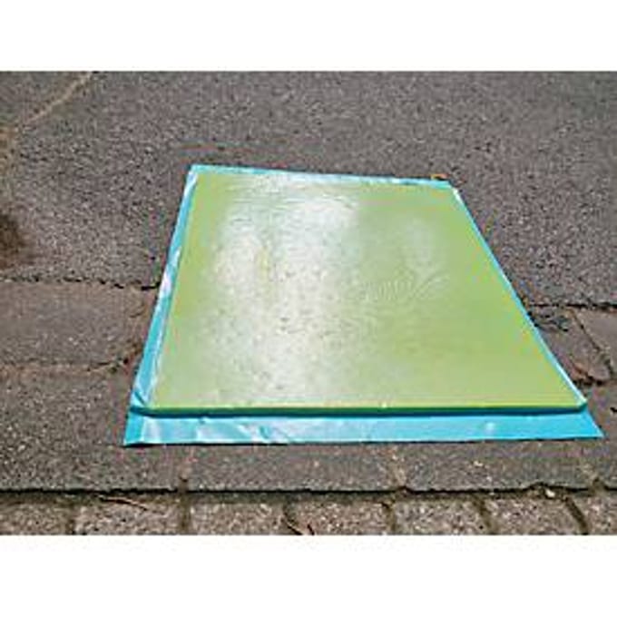 Afdichtmat voor rioolbescherming, rechthoekig, tweezijdig met handgrepen, 800 x 800 mm