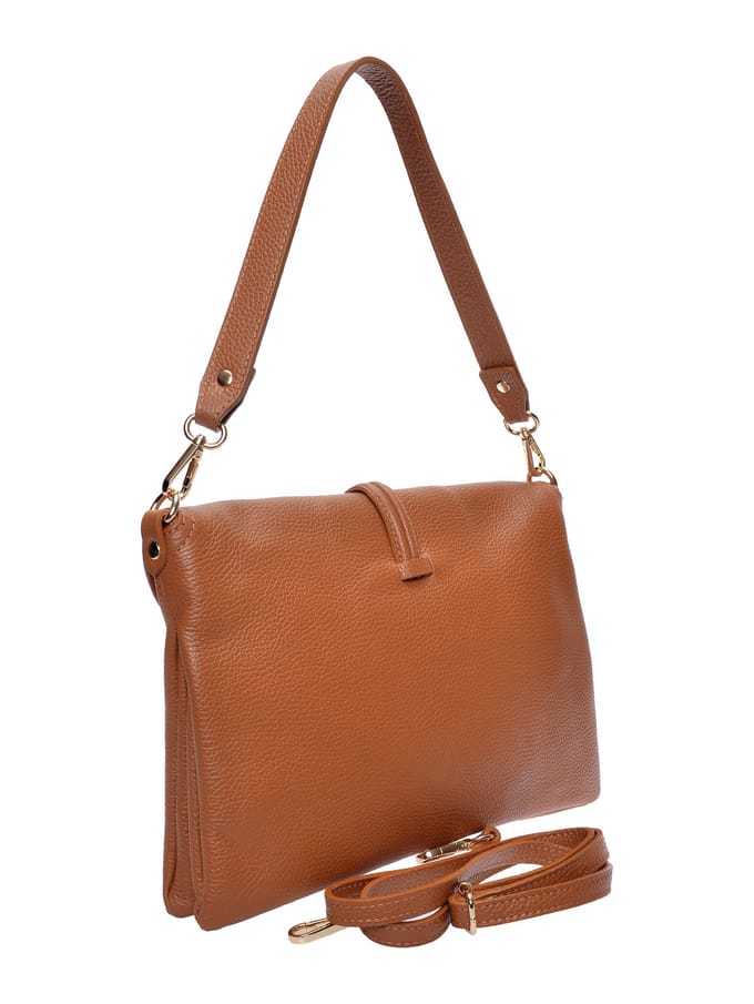 Anna Luchini Brown Rundleer Tas