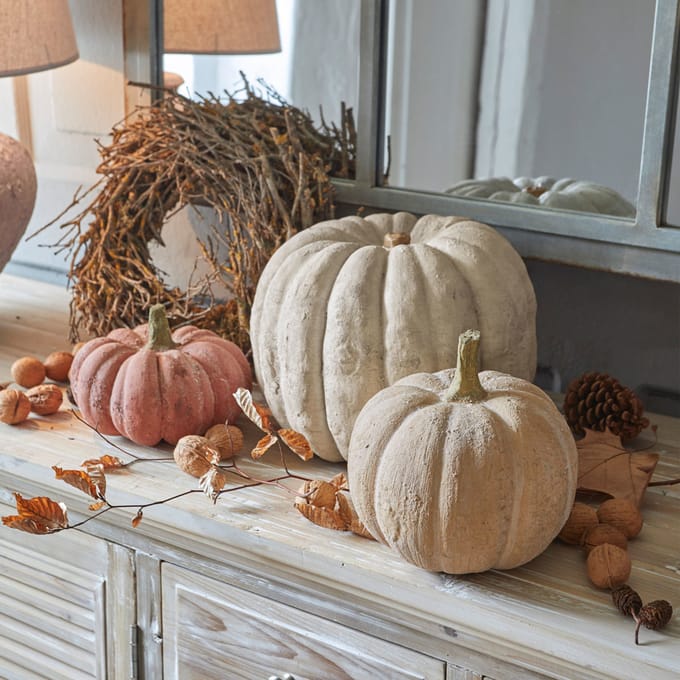 LOBERON Pompoen set van 3 Pumpkin bont