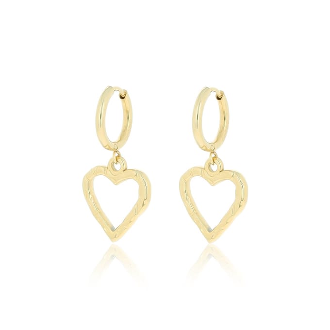 Gold coloured earrings with heart