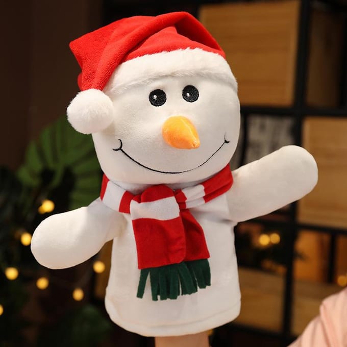 Kerstcadeau Kerstman Sneeuwpop Rendier Vingerpop Pluche Speelgoed Ouder-Kind Spel Verhaal Dialoogpop Handpop 30cm