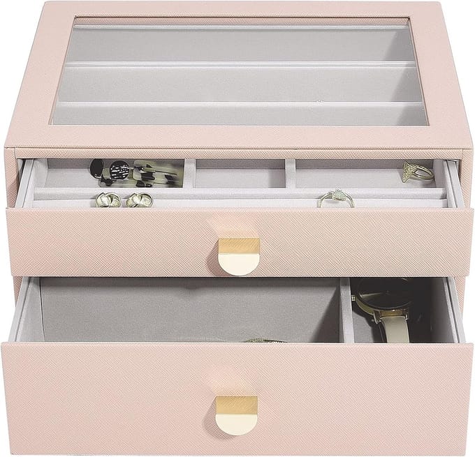 Klassieke Sieradendoos met Lades - Set van 2 - Organisatie voor Sieraden