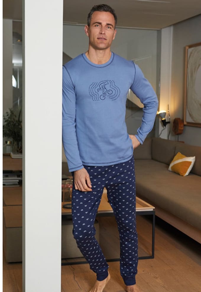 Barandi Cooper Heren Pyjama Blauw XXL