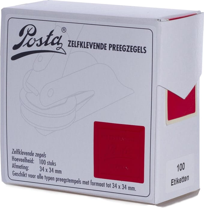 Zegeletiketten | rood | 34x34mm