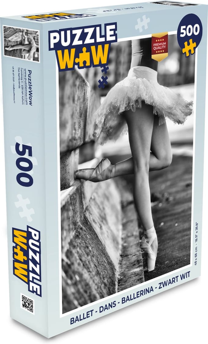 Puzzel Ballet - Dans - Ballerina - Zwart wit - Legpuzzel - Puzzel 500 stukjes