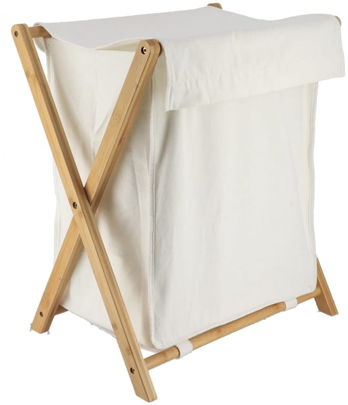 Tendance Wasmand met 1 compartiment - bamboe hout - wit - inklapbaar