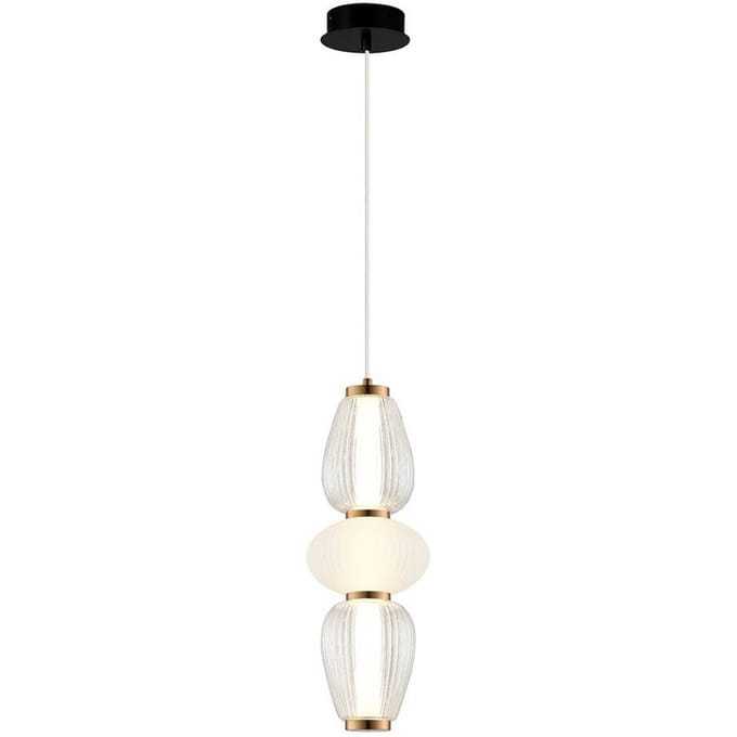 Viokef LED hanglamp Shiny, Ø 16 cm, helder/wit, glas
