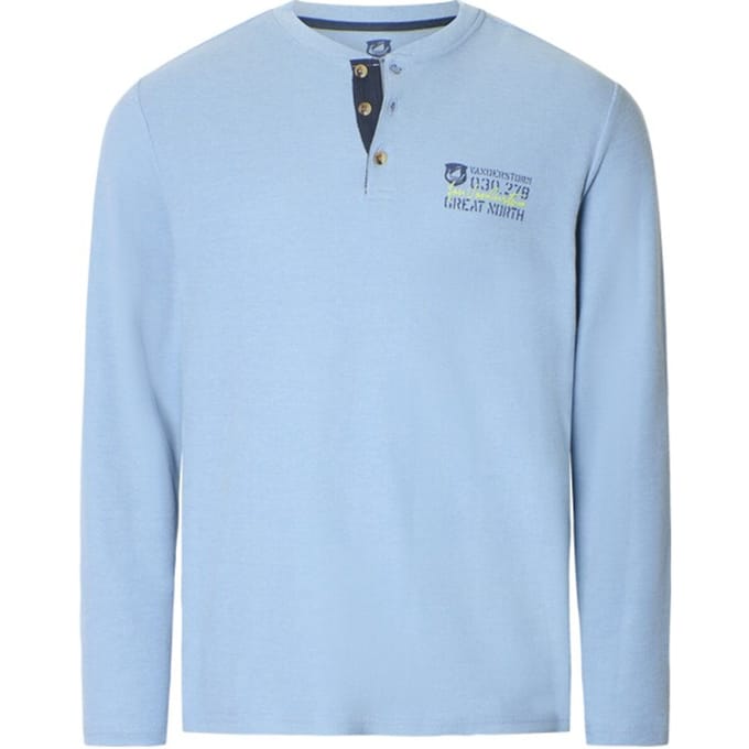 Jan Vanderstorm herren Shirt Met Lange Mouwen - 80/82 - blauw - Plus Size