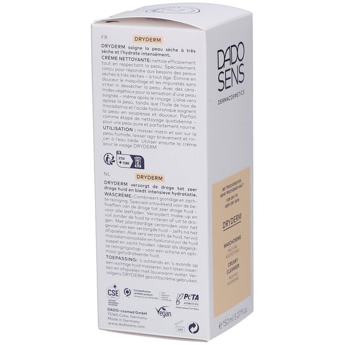 DADO SENS DRYDERM WASCRÈME Reinigingscrème Dames 150 ml