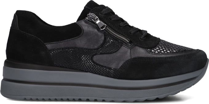 Waldläufer K Luana Sneakers - Suède - Dames - Zwart - Maat 40