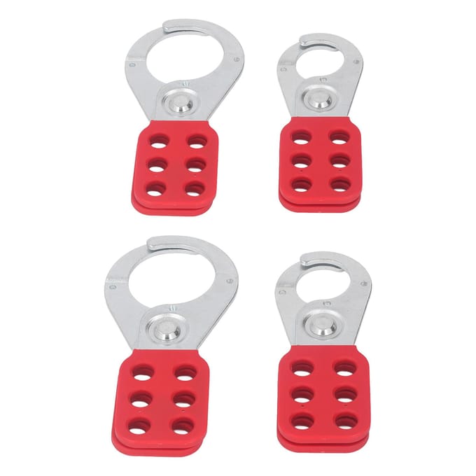 2 Sets Lock Out Hasps 6 Gaten Interlock Hasp Nylon Handvat Staal Industrieel Veiligheidshasp 1in 1.5in white