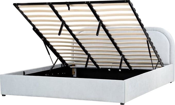 QUILLIEN - Bed opbergruimte - Lichtblauw - 180 x 200 cm - Polyester