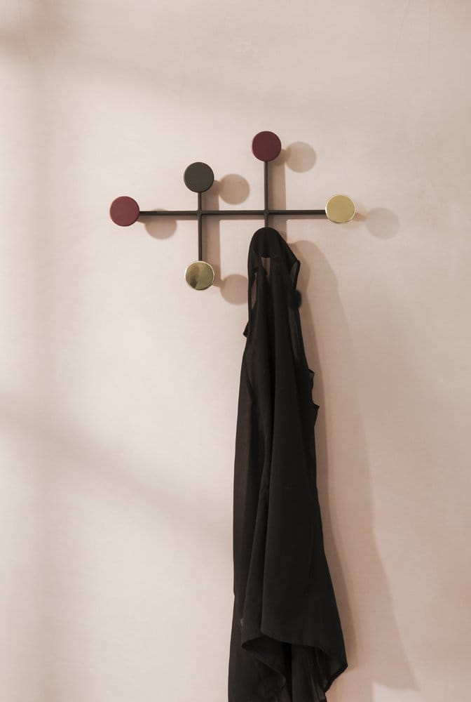Audo - Afteroom Coat Hanger wandgarderobe - Breedte 34 cm - zwart/ Messing - goud