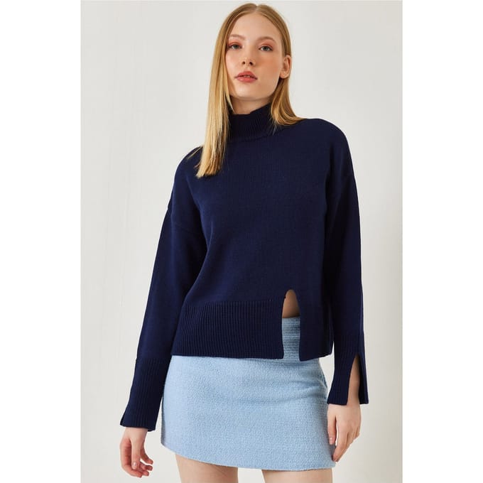Ontspannen Pas Turtleneck Trui met Splits