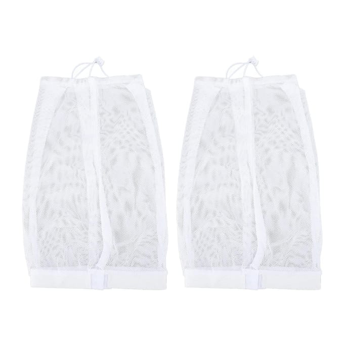 2 stuks Net Plopping Cap Verstelbare Band Herbruikbaar Drogen Krullend Haar Net Plopping Bonnet voor Thuis Reizen white