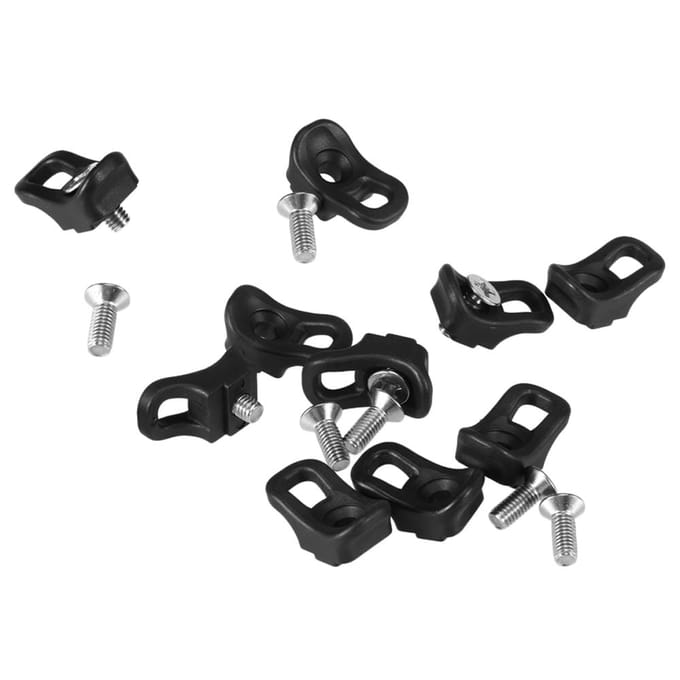 10-Pack kajakoogje, bevestigingslus, dekbevestiging, bungeekoordset, uitrusting, pad, oog zwart