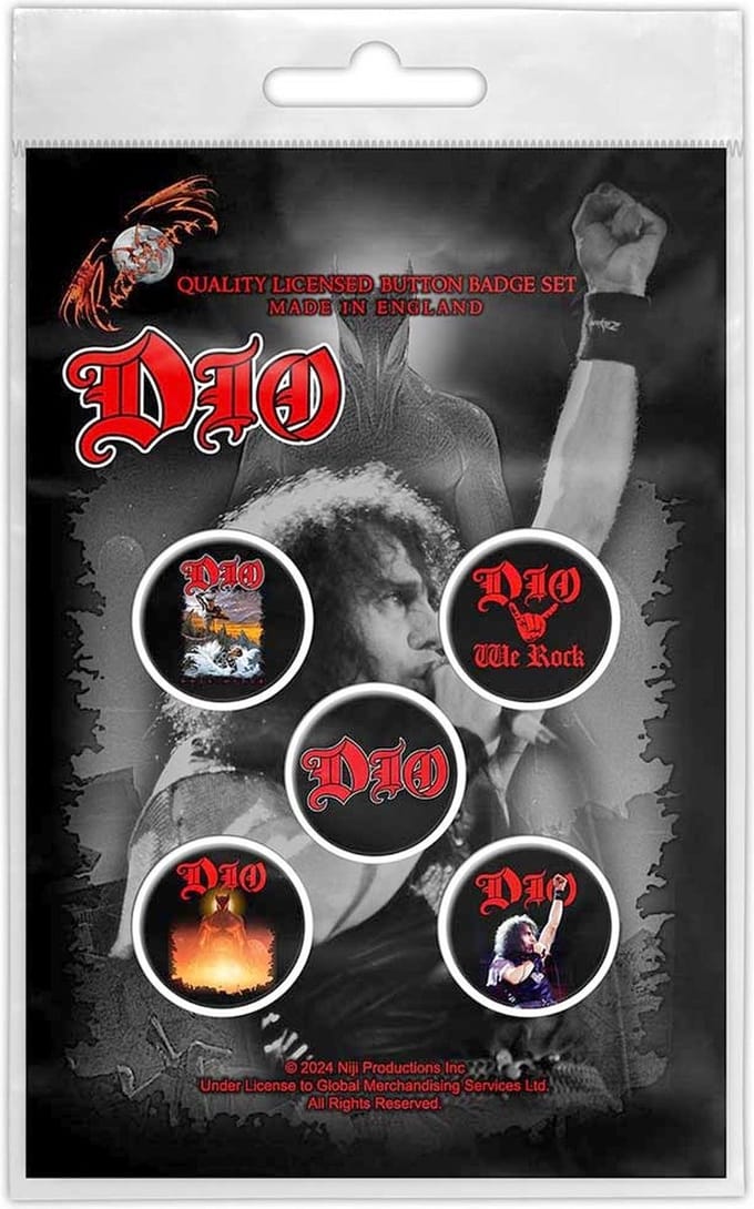 Dio - We Rock Badge/button - Set van 5 - Zwart