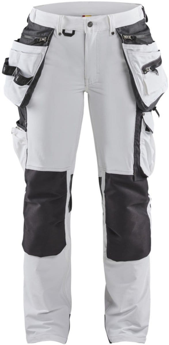 Blaklader Dames schildersbroek 4-weg stretch 7179-1645 - Wit/Donkergrijs - C36